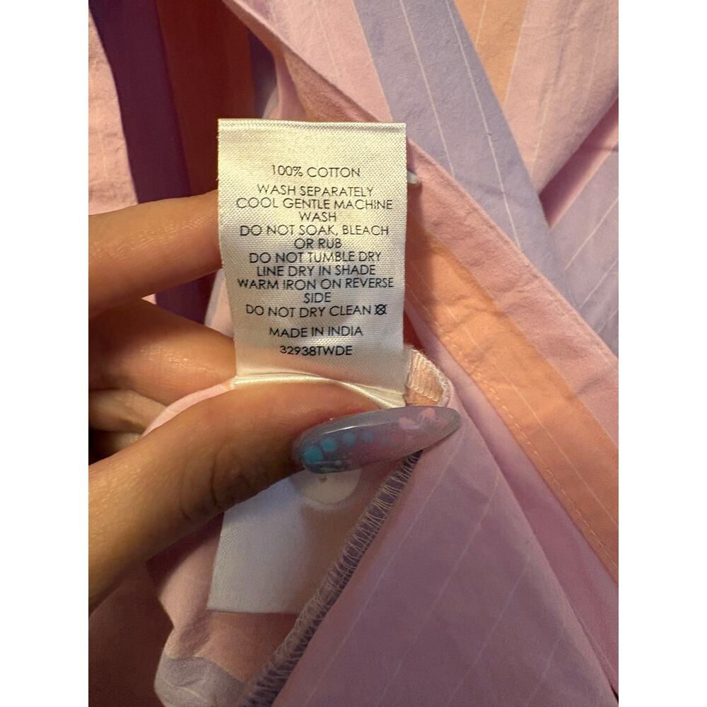 Decjuba Petra Oversized Top Lilac Orange Pink Pastel Striped Shirt Sz 8/10 - Picture 5 of 5